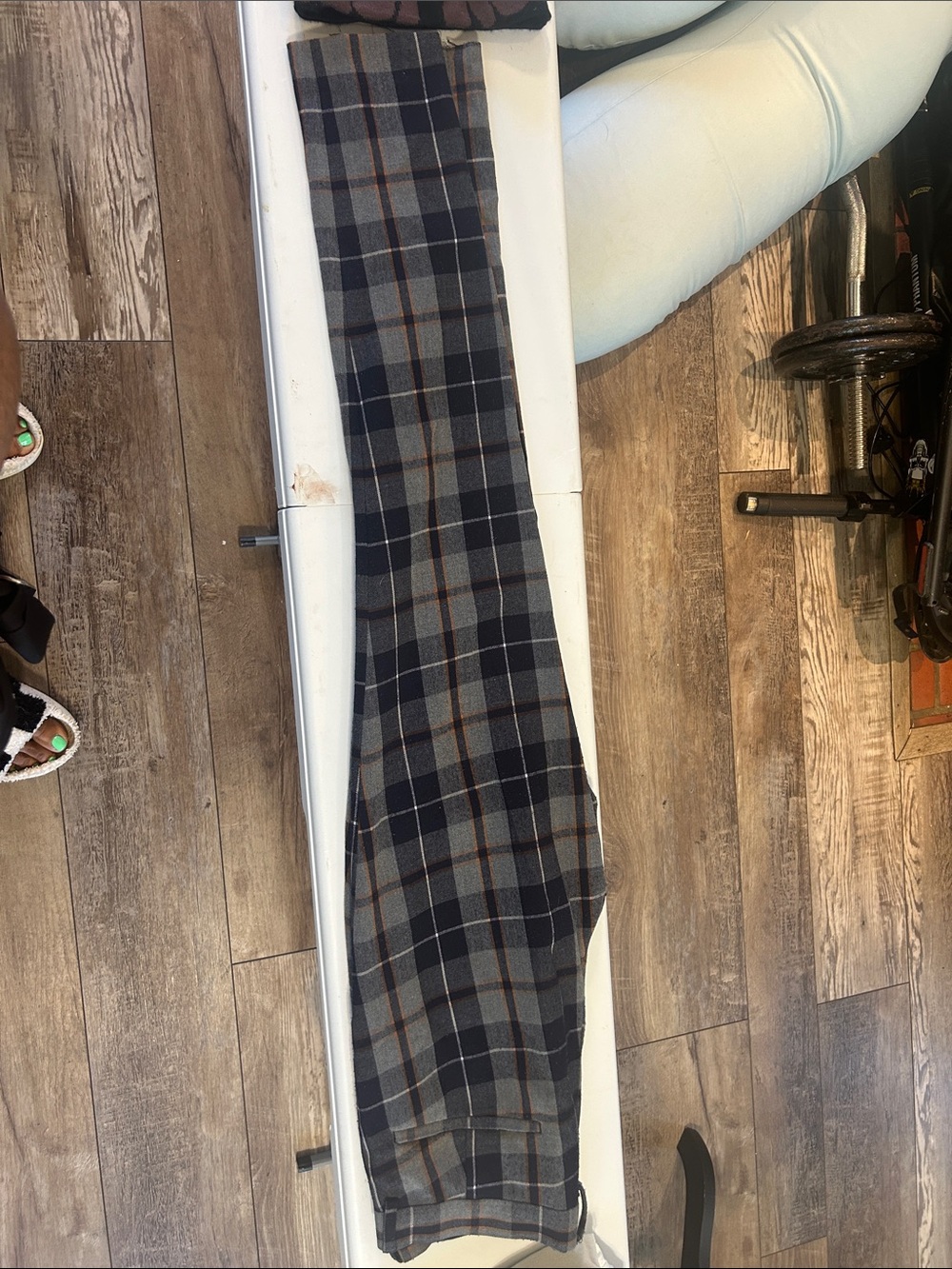 Men's Corduroy Plaid Pants in Gray and Navy